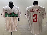 Men's Philadelphia Phillies #3 Bryce Harper White Phanatic Cool Base Stitched Jersey,baseball caps,new era cap wholesale,wholesale hats
